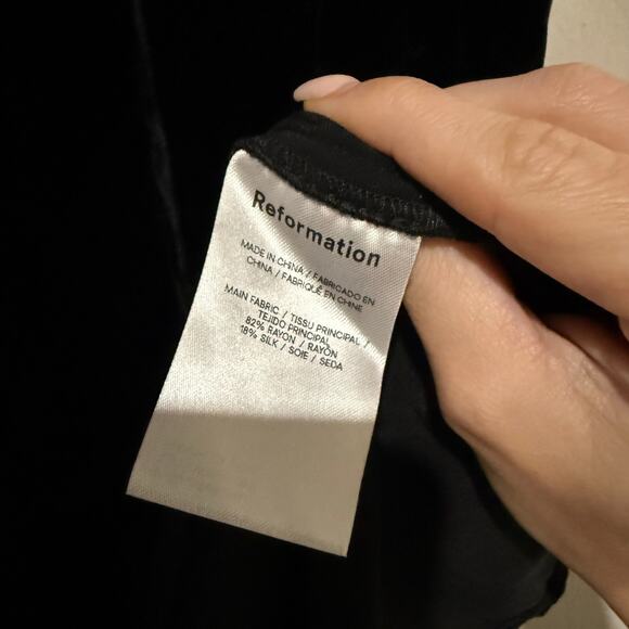 Reformation Frankie Velvet Maxi Dress Black - Picture 4 of 5